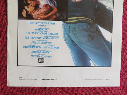 ALL THE RIGHT MOVES ITALIAN LOCANDINA (27.5"x13.5") POSTER TOM CRUISE 1983