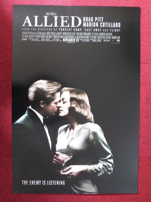 ALLIED  US ONE SHEET ROLLED POSTER BRAD PITT MARION COTILLARD 2016