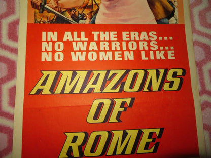 AMAZONS OF ROME US INSERT (14"x 36") POSTER LOUIS JOURDAN SYLVIA SYMS 1963