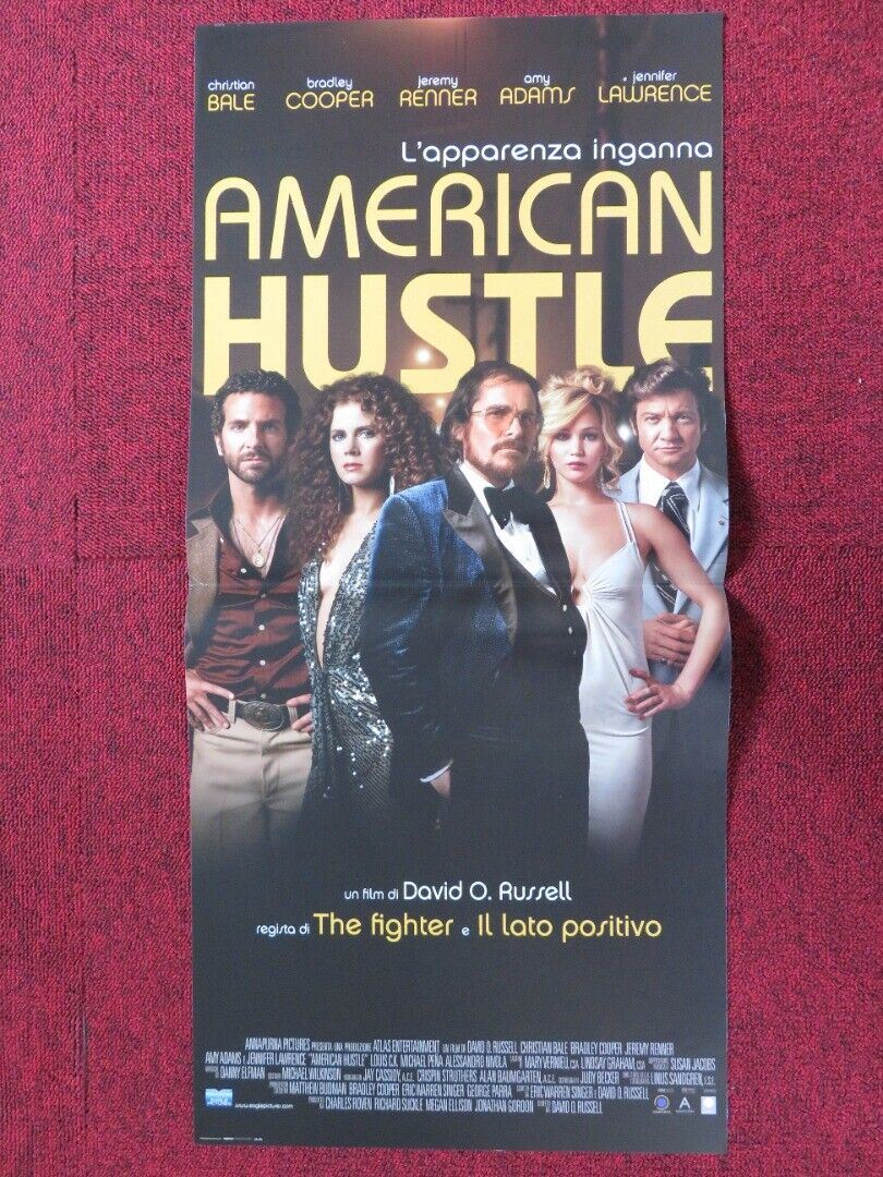 AMERICAN HUSTLE  ITALIAN LOCANDINA (26.5"x12.5") POSTER CHRISTIAN BALE 2013