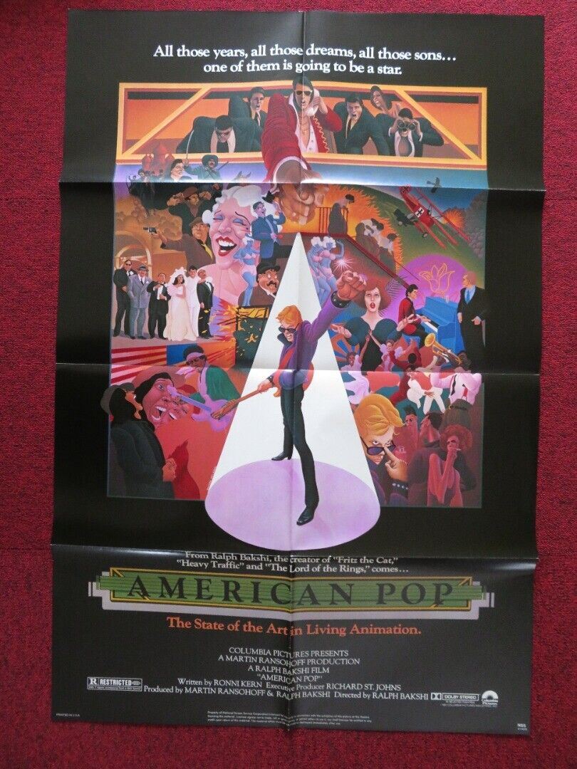 AMERICAN POP FOLDED US ONE SHEET POSTER RALPH BAKSHI 1981