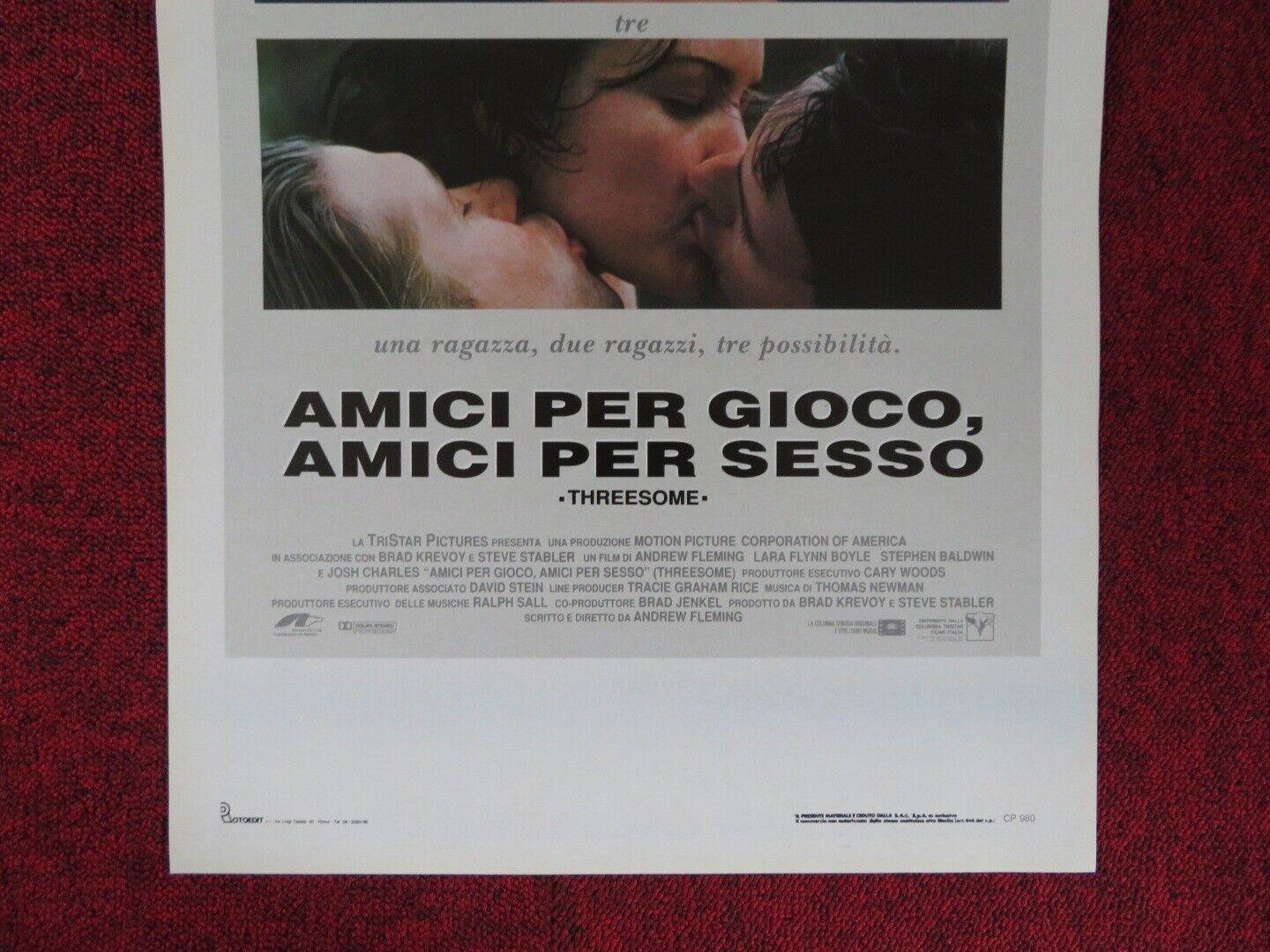 AMICI PER GIOCO AMICI PER SESSO ITALIAN LOCANDINA (27.5"x13") POSTER 1994