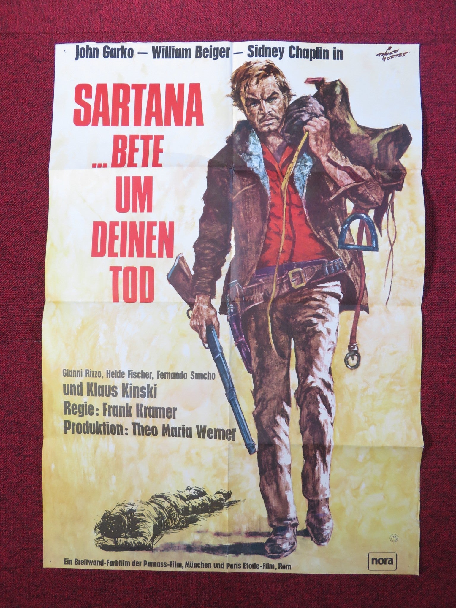 ...IF YOU MEET SARTANA PRAY FOR YOUR DEATH GERMAN A1 POSTER FOLDED 1968 - Rendezvous Cinema