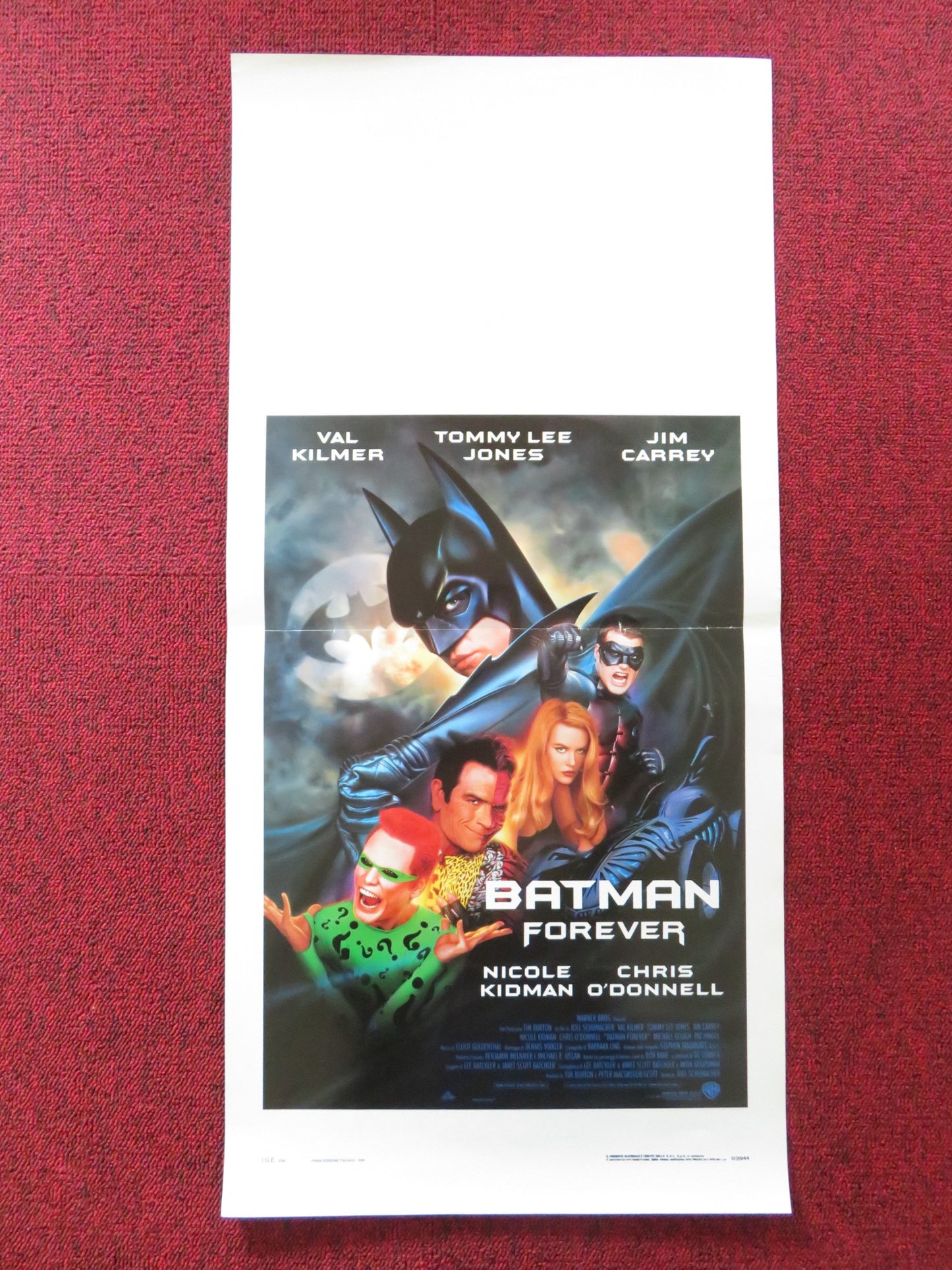 BATMAN FOREVER ITALIAN LOCANDINA POSTER VAL KILMER TOMMY LEE JONES 1995