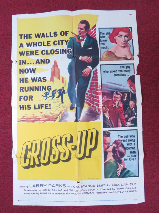 CROSS-UP / TIGER BY THE TAIL FOLDED US ONE SHEET POSTER LARRY PARKS 1958