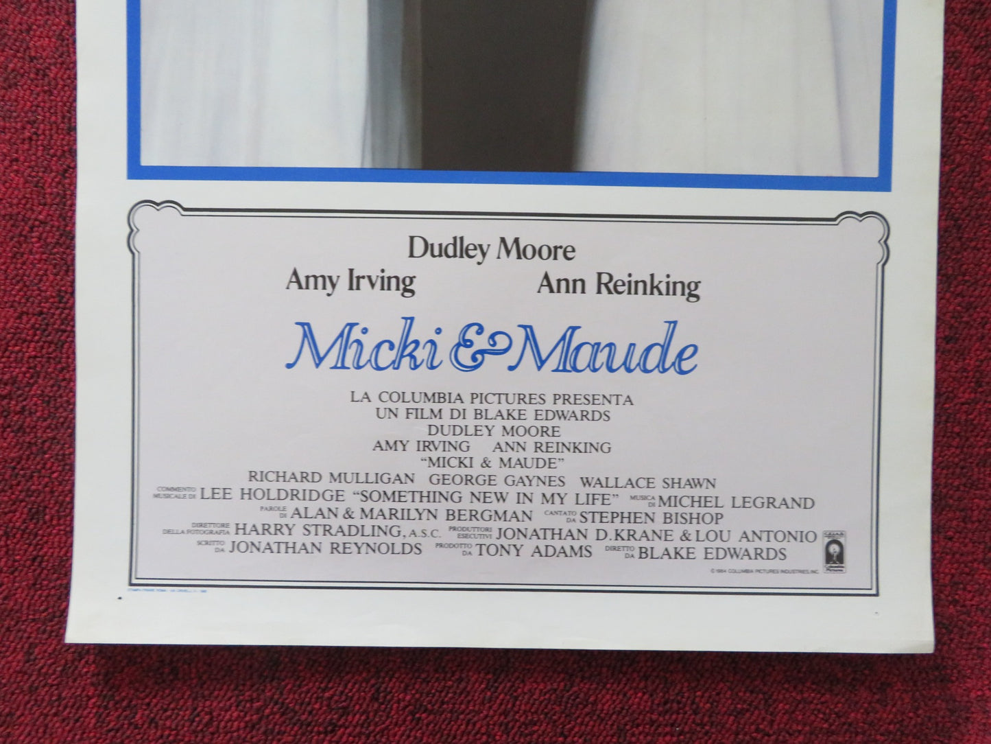 MICKI & MAUDE ITALIAN LOCANDINA POSTER DUDLEY MOORE AMY IRVING 1984