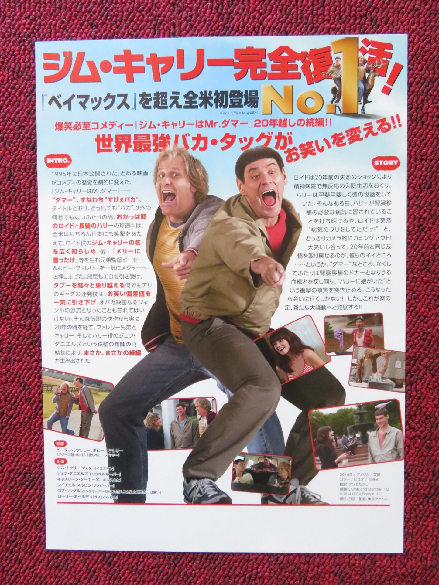 DUMB AND DUMBER TO - B JAPANESE CHIRASHI (B5) POSTER CARREY JEFF DANIELS 2014