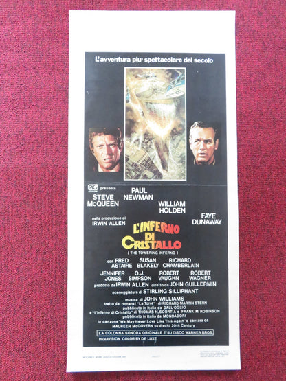 THE TOWERING INFERNO ITALIAN LOCANDINA POSTER STEVE MCQUEEN PAUL NEWMAN 1981