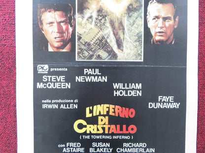 THE TOWERING INFERNO ITALIAN LOCANDINA POSTER STEVE MCQUEEN PAUL NEWMAN 1981