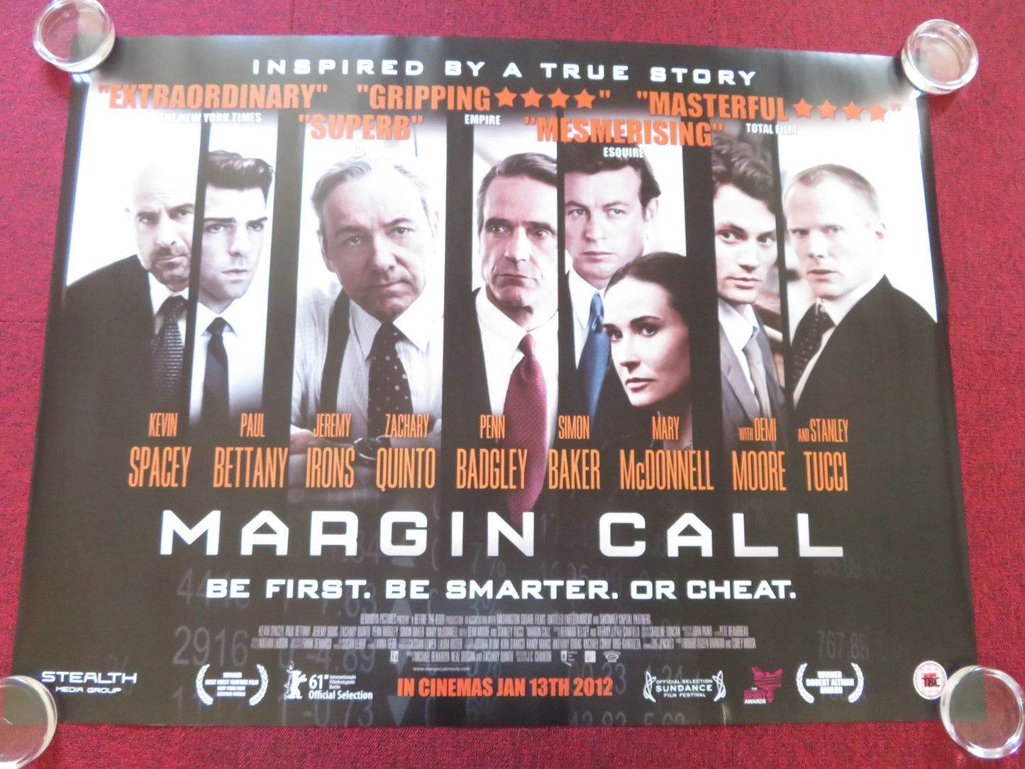 MARGIN CALL UK QUAD ROLLED POSTER KEVIN SPACEY PAUL BETTANY 2011