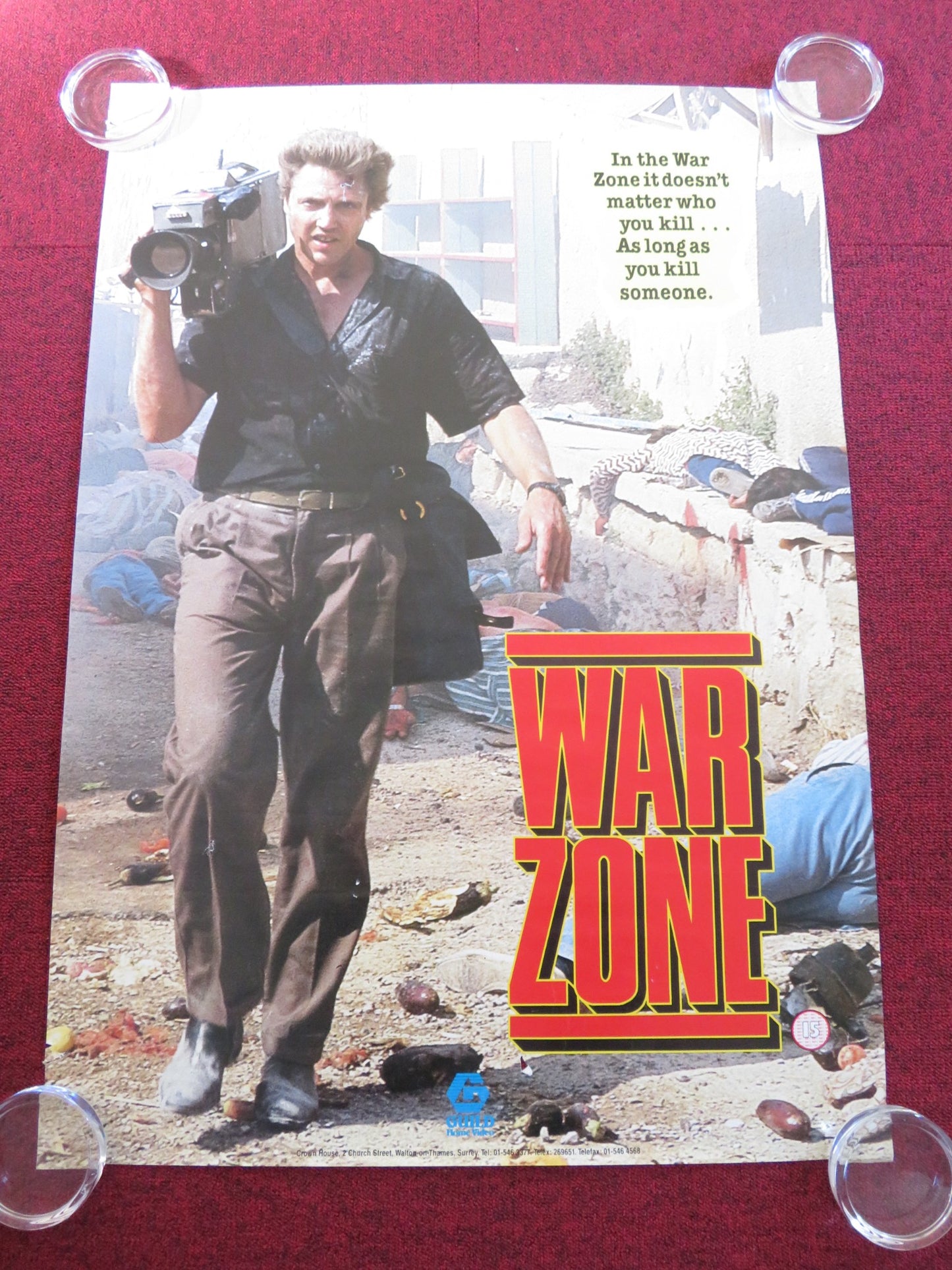 WITNESS IN THE WAR ZONE VHS VIDEO POSTER ROLLED CHRISTOPHER WALKEN 1987