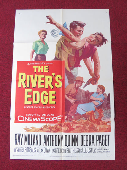 RIVER'S EDGE FOLDED US ONE SHEET POSTER RAY MILLAND ANTHONY QUINN 1957