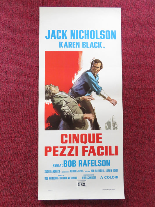 FIVE EASY PIECES ITALIAN LOCANDINA POSTER JACK NICHOLSON KAREN BLACK 1977