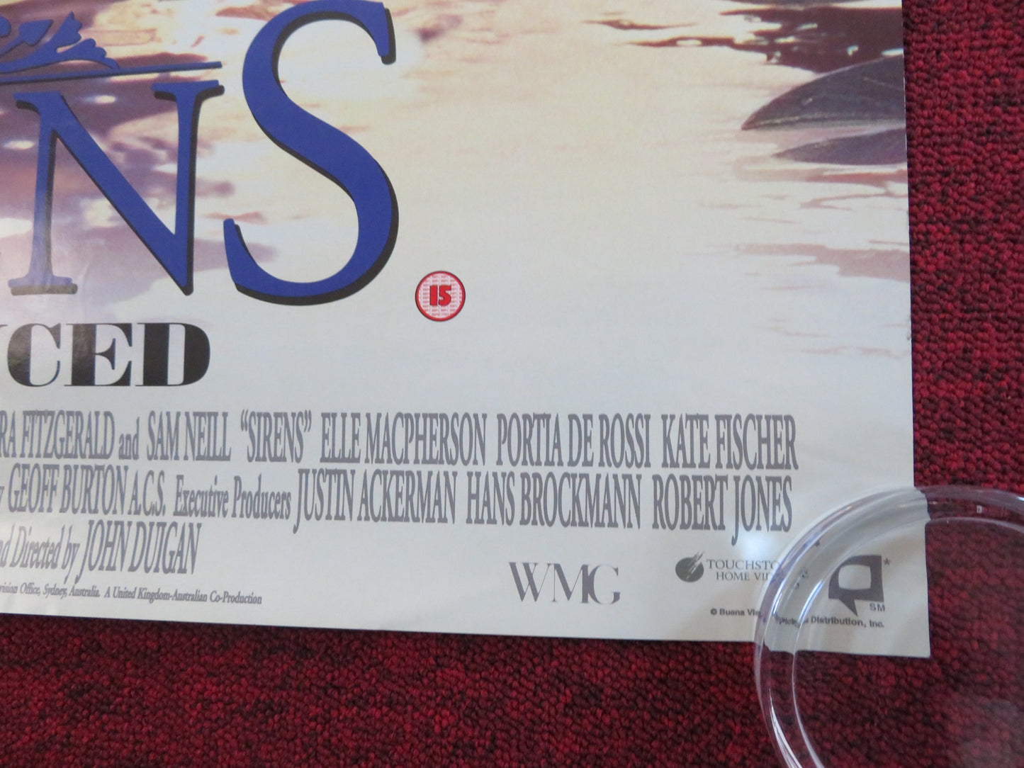 SIRENS VHS VIDEO POSTER ROLLED HUGH GRANT TARA FITZGERALD 1994