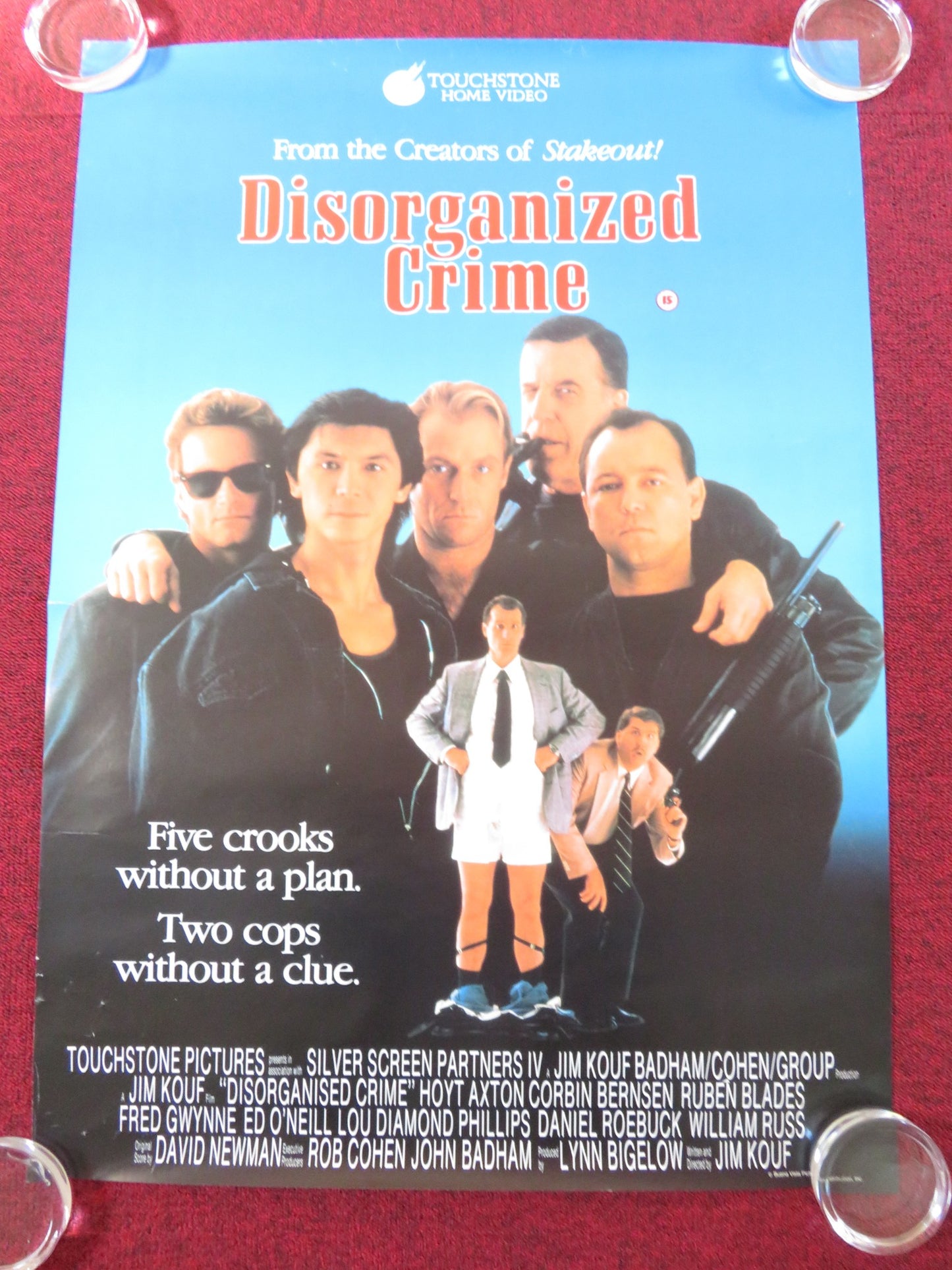 DISORGANIZED CRIME VHS VIDEO POSTER ROLLED HOYT AXTON LOU DIAMOND PHILLIPS 1989