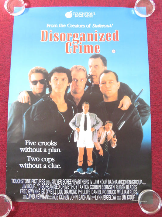 DISORGANIZED CRIME VHS VIDEO POSTER ROLLED HOYT AXTON LOU DIAMOND PHILLIPS 1989