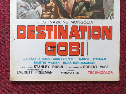 DESTINATION GOBI ITALIAN LOCANDINA POSTER RICHARD WIDMARK CASEY ADAMS 1953