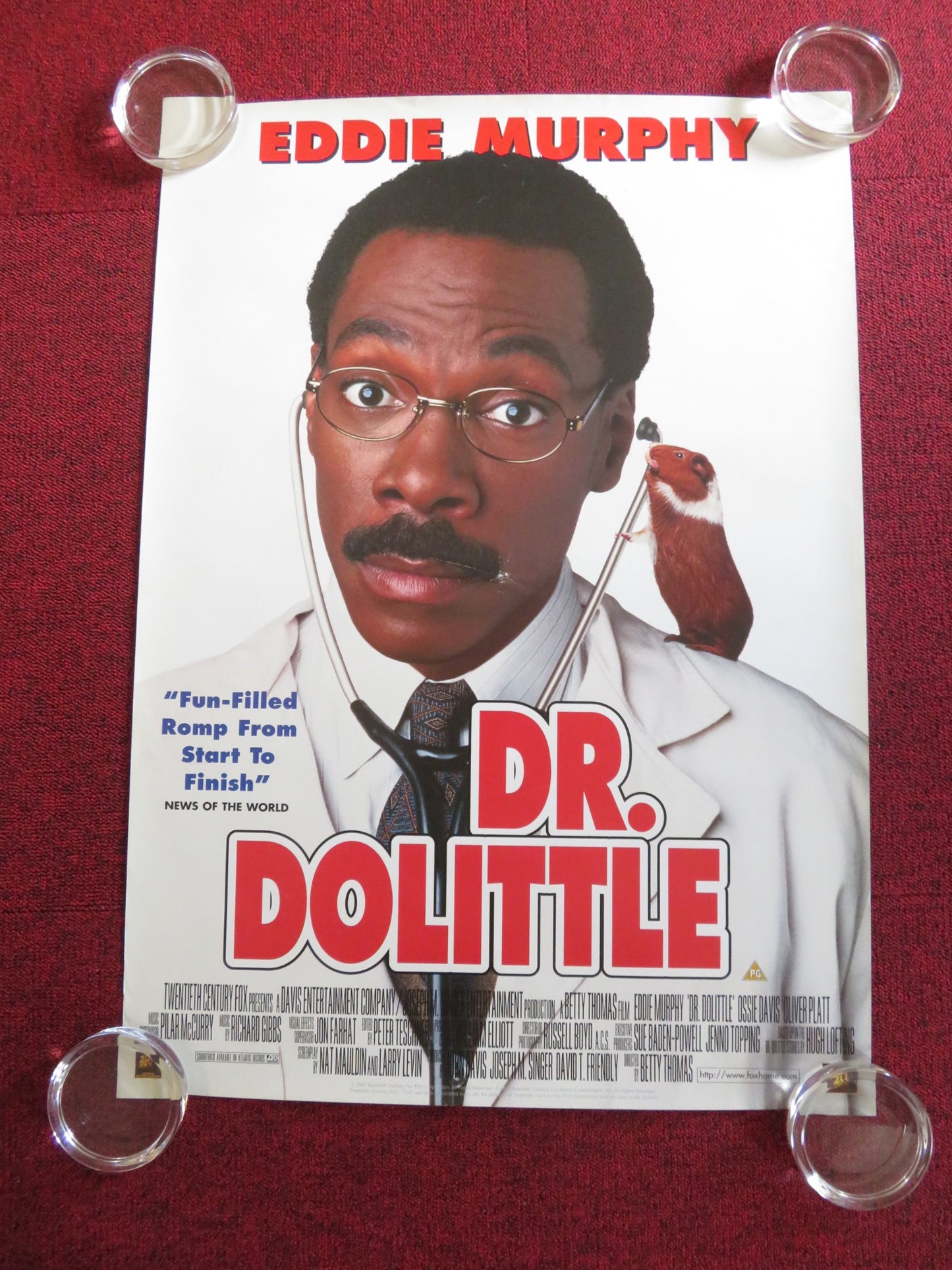 DOCTOR DOLITTLE VHS VIDEO POSTER ROLLED EDDIE MURPHY OSSIE DAVIS 1998