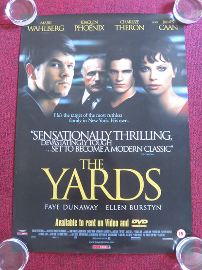 THE YARDS VHS & DVD VIDEO POSTER ROLLED MARK WAHLBERG JOAQUIN PHOENIX 2000