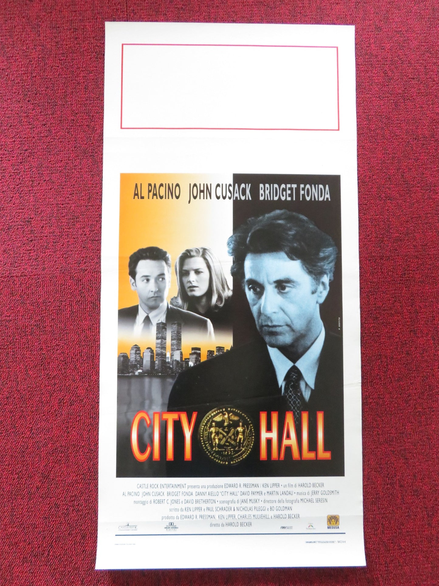 CITY HALL ITALIAN LOCANDINA POSTER AL PACINO JOHN CUSACK 1996