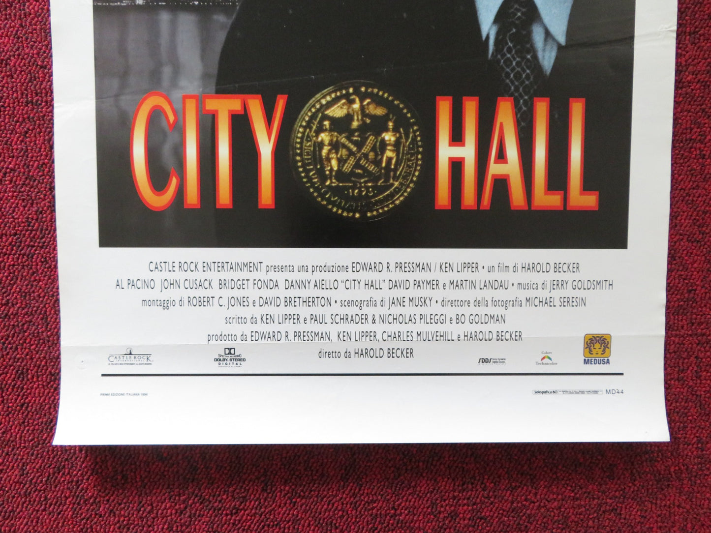 CITY HALL ITALIAN LOCANDINA POSTER AL PACINO JOHN CUSACK 1996