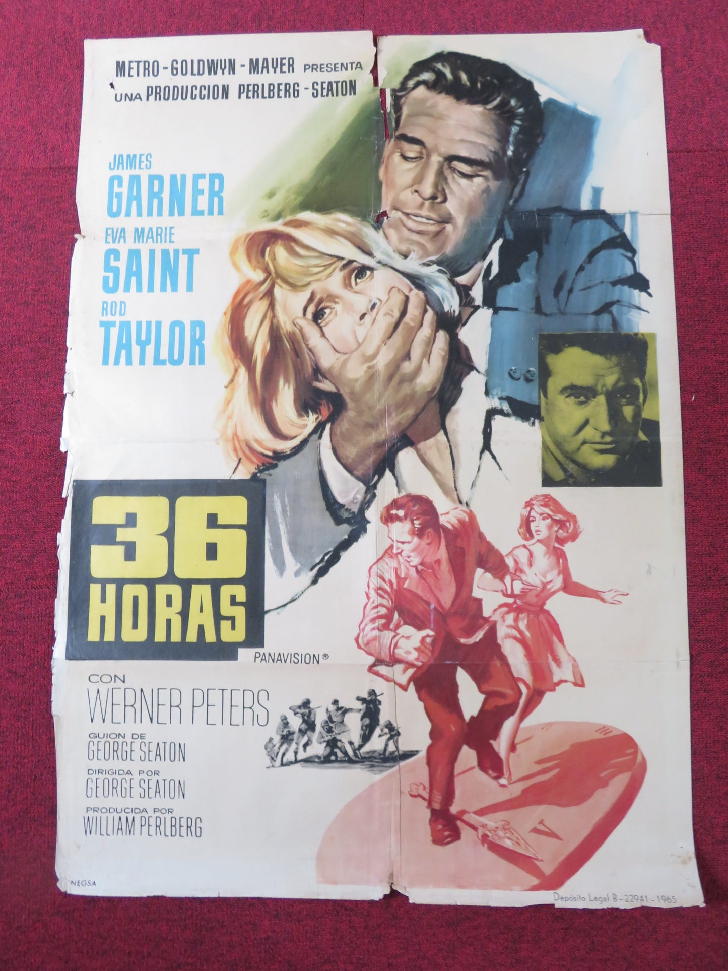 36 HOURS SPANISH POSTER JAMES GARNER EVA MARIE SAINT ROD TAYLOR 1965