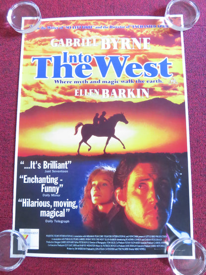 INTO THE WEST VHS VIDEO POSTER ROLLED GABRIEL BYRNE ELLEN BARKIN 1992