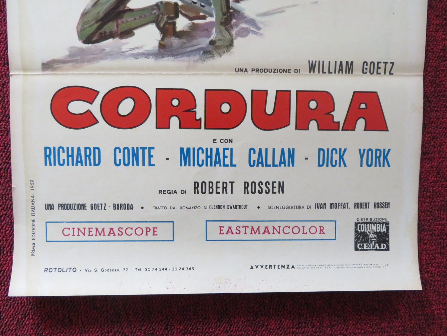 THEY CAME TO CORDURA ITALIAN LOCANDINA POSTER GARY COOPER RITA HAYWORTH 1960