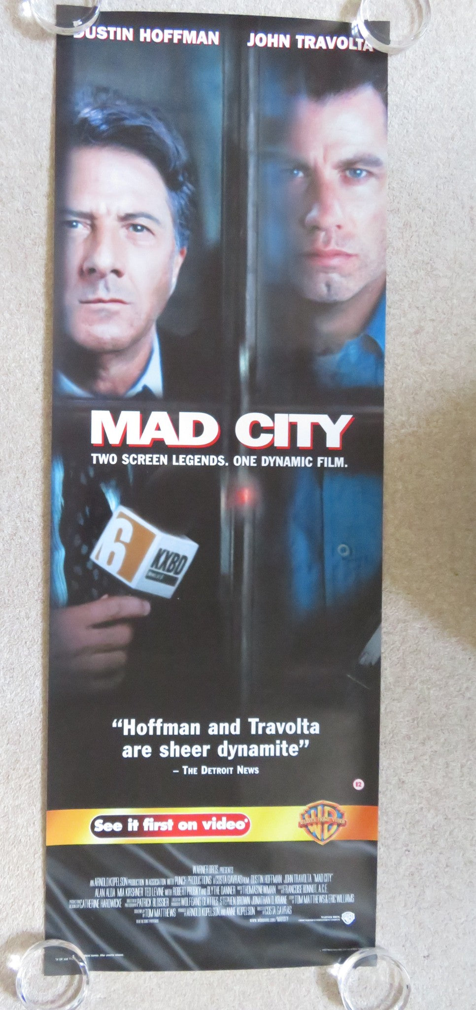 MAD CITY VHS VIDEO POSTER JOHN TRAVOLTA DUSTIN HOFFMAN 1997