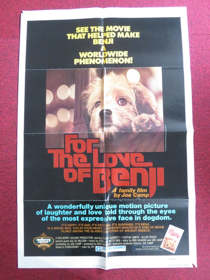 FOR THE LOVE OF BENJI - B FOLDED US ONE SHEET POSTER PATSY GARRETT 1978