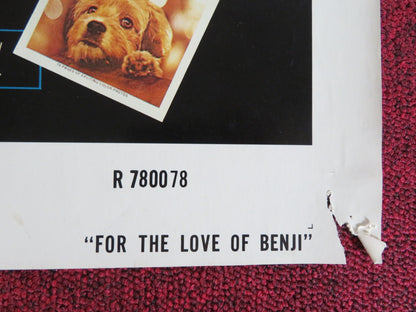 FOR THE LOVE OF BENJI - B FOLDED US ONE SHEET POSTER PATSY GARRETT 1978