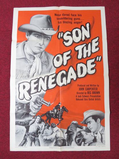 SON OF THE RENEGADE FOLDED US ONE SHEET POSTER JOHNNY CARPENTER L. TALBOTT 1953