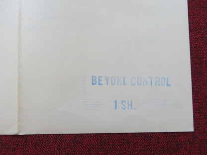 BEYOND CONTROL US TRI FOLDED ONE SHEET ROLLED POSTER WILLIAM BERGER 1968