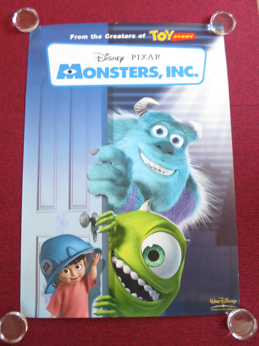 MONSTERS, INC POSTER ROLLED DISNEY PIXAR JOHN GOOODMAN BILLY CRYSTAL 2001