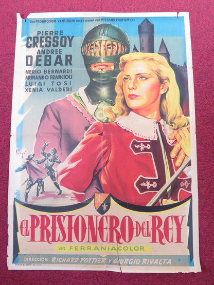 IL PRIGIONIERO DEL RE SPANISH POSTER DUMAS PIERRE CRESSOY ANDREE DEBAR 1954