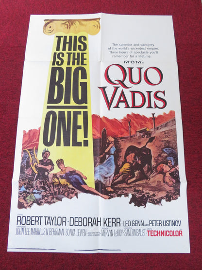 QUO VADIS FOLDED US ONE SHEET POSTER ROBERT TAYLOR DEBORAH KERR R1964