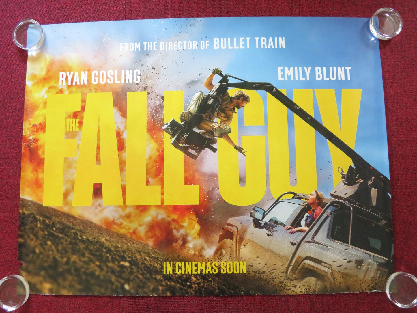 FALL GUY - B UK QUAD ROLLED POSTER RYAN GOSLING EMILY BLUNT 2024