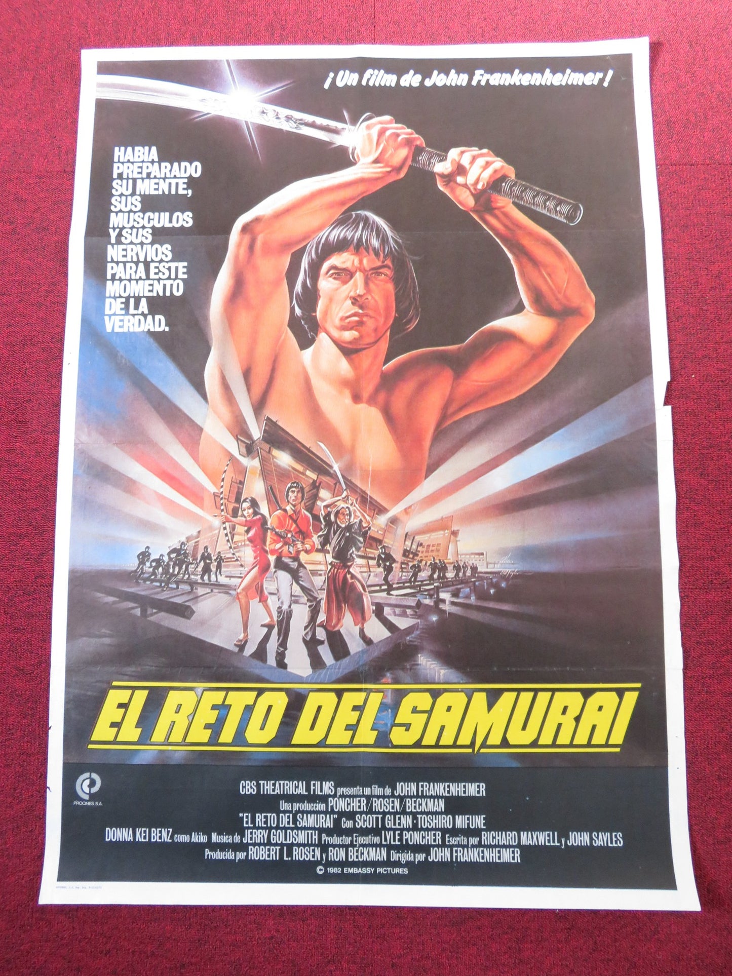 THE CHALLENGE SPANISH POSTER SCOTT GLENN TOSHIRO MIFUNE 1982