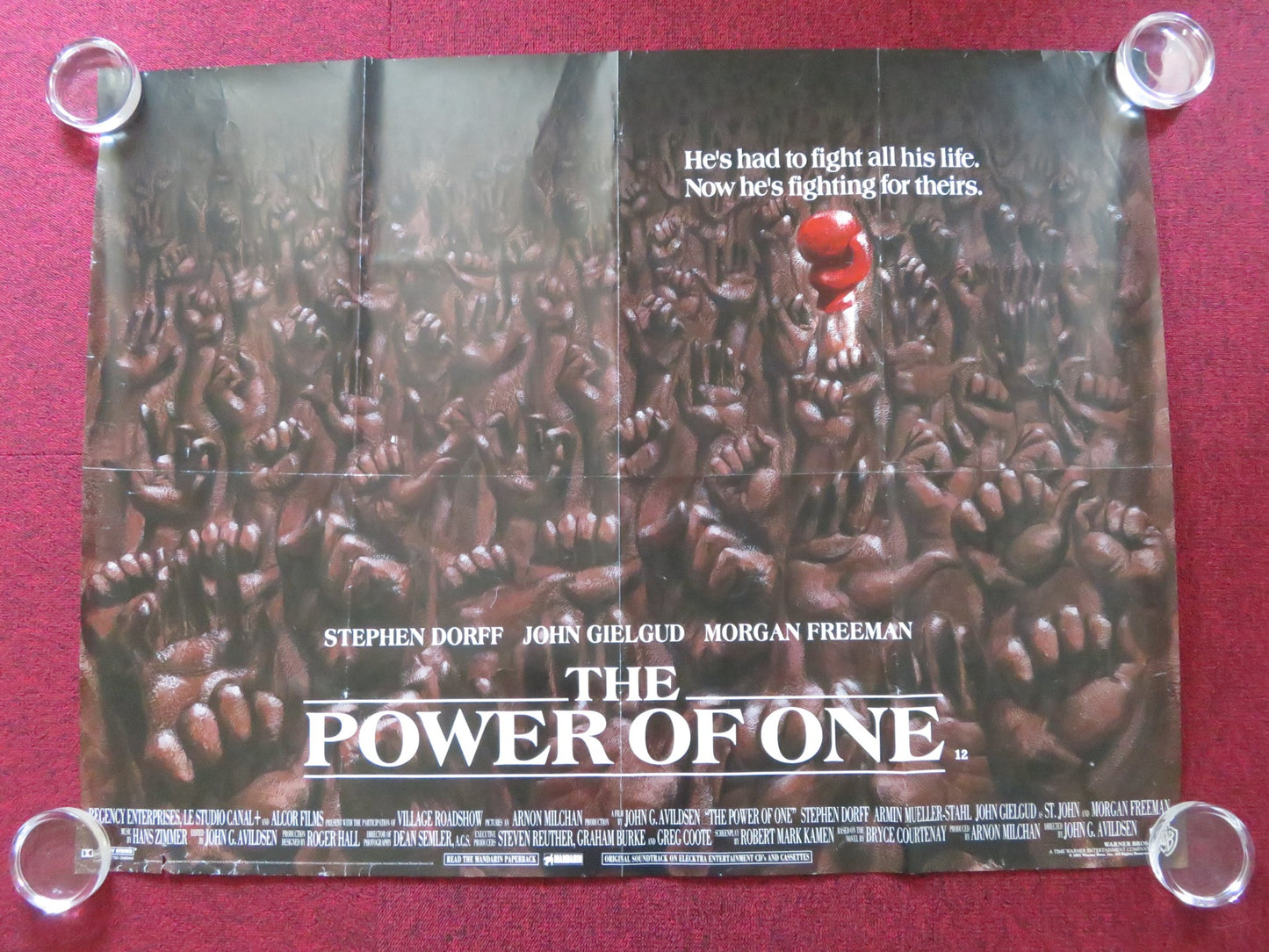 THE POWER OF ONE UK QUAD ROLLED POSTER STEPHEN DORFF MORGAN FREEMAN 1990