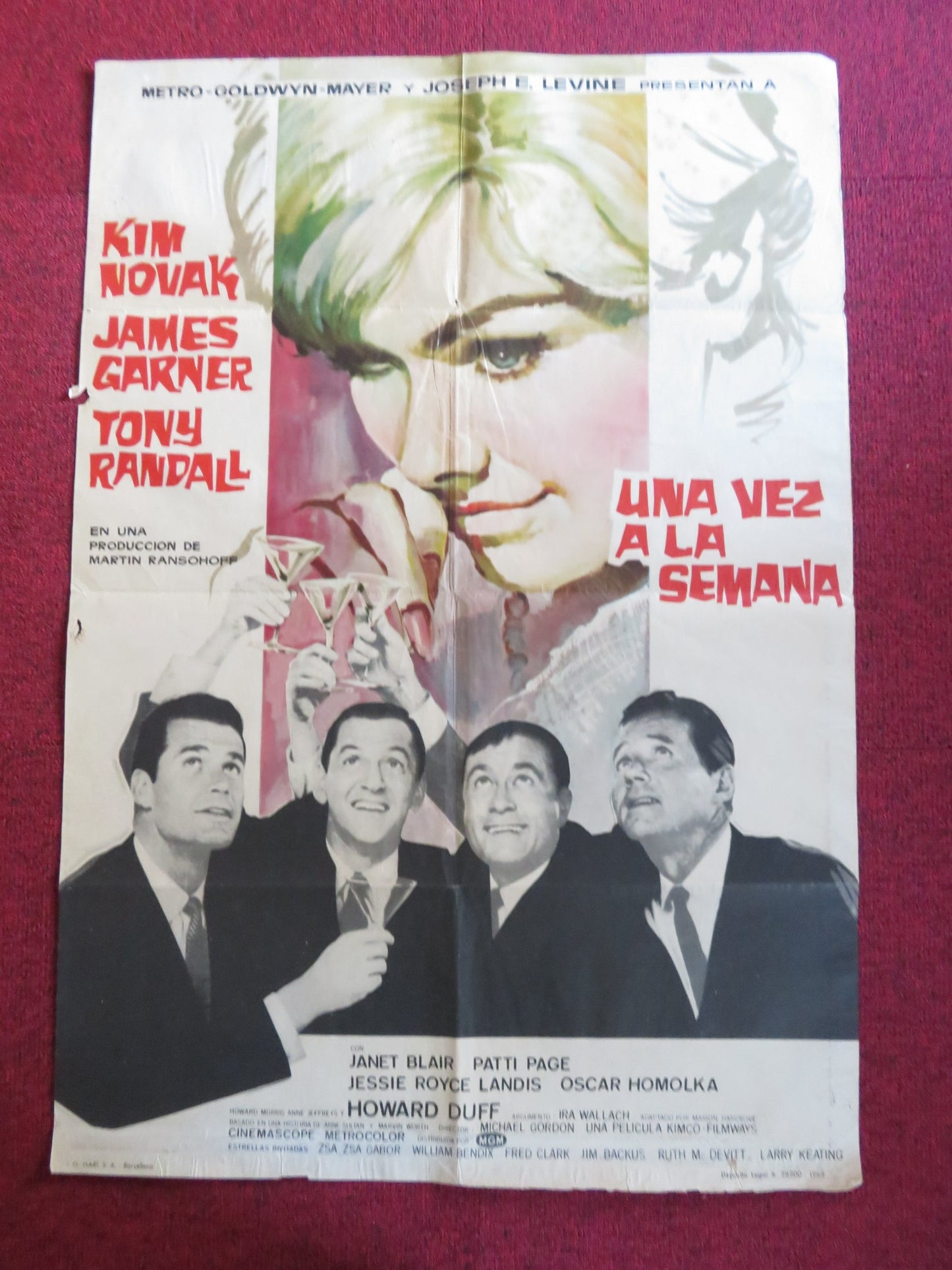 BOY'S NIGHT OUT SPANISH POSTER KIM NOVAK JAMES GARNER 1962