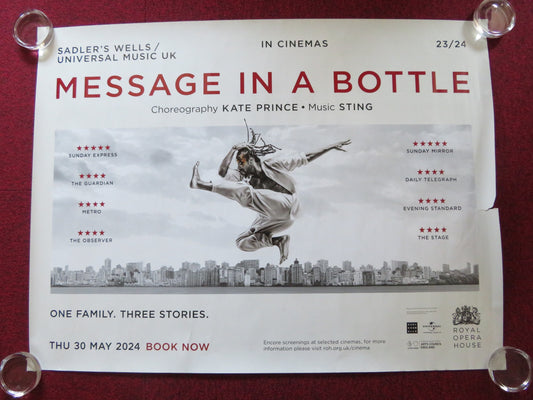 MESSAGE IN A BOTTLE UK QUAD ROLLED POSTER KATE PRINCE STING 2024