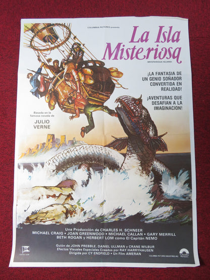 MYSTERIOUS ISLAND SPANISH POSTER MICHAEL CRAIG JOAN GREENWOOD R1970S