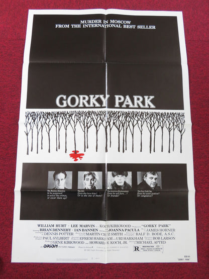 GORKY PARK - B FOLDED US ONE SHEET POSTER WILLIAM HURT LEE MARVIN 1983