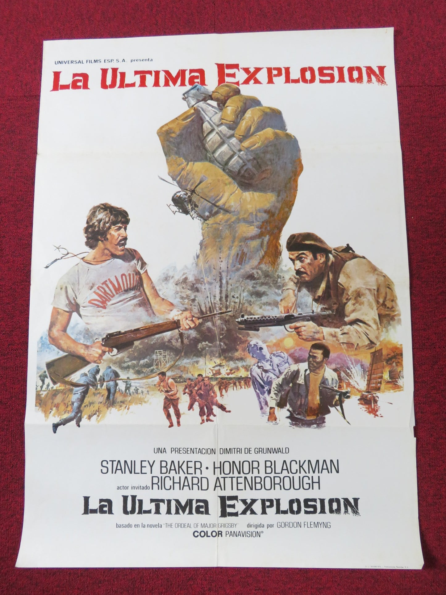 THE LAST GRENADE SPANISH POSTER STANLEY BAKER HONOR BLACKMAN 1973