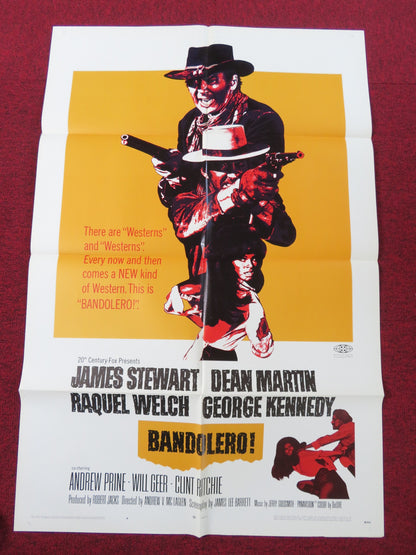 BANDOLERO! FOLDED US ONE SHEET POSTER JAMES STEWART DEAN MARTIN 1968