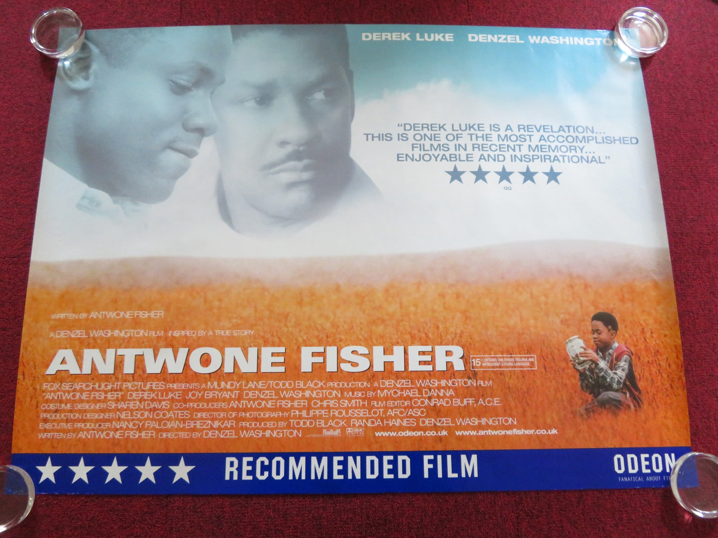 ANTWONE FISHER UK QUAD ROLLED POSTER DEREK LUKE DENZEL WASHINGTON 2002