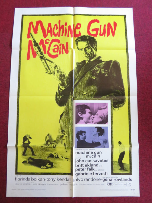 MACHINE GUN MCCAIN FOLDED US ONE SHEET POSTER JOHN CASSAVETES BRITT EKLAND 1970