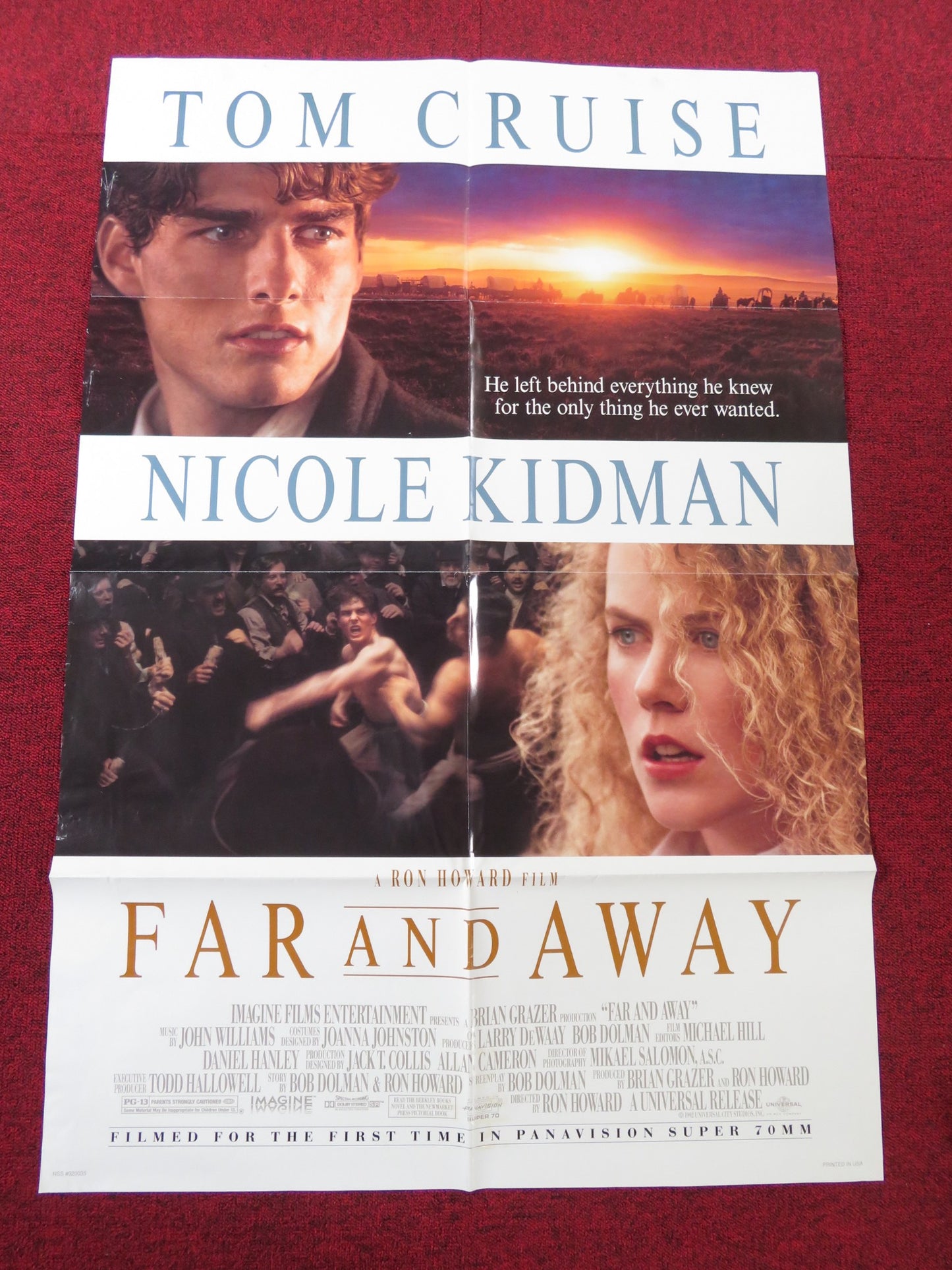 FAR AND AWAY FOLDED US ONE SHEET POSTER TOM CRUISE NICOLE KIDMAN 1992