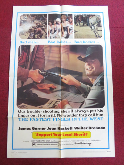 SUPPORT YOUR LOCAL SHERIFF FOLDED US ONE SHEET POSTER JAMES GARNER 1969