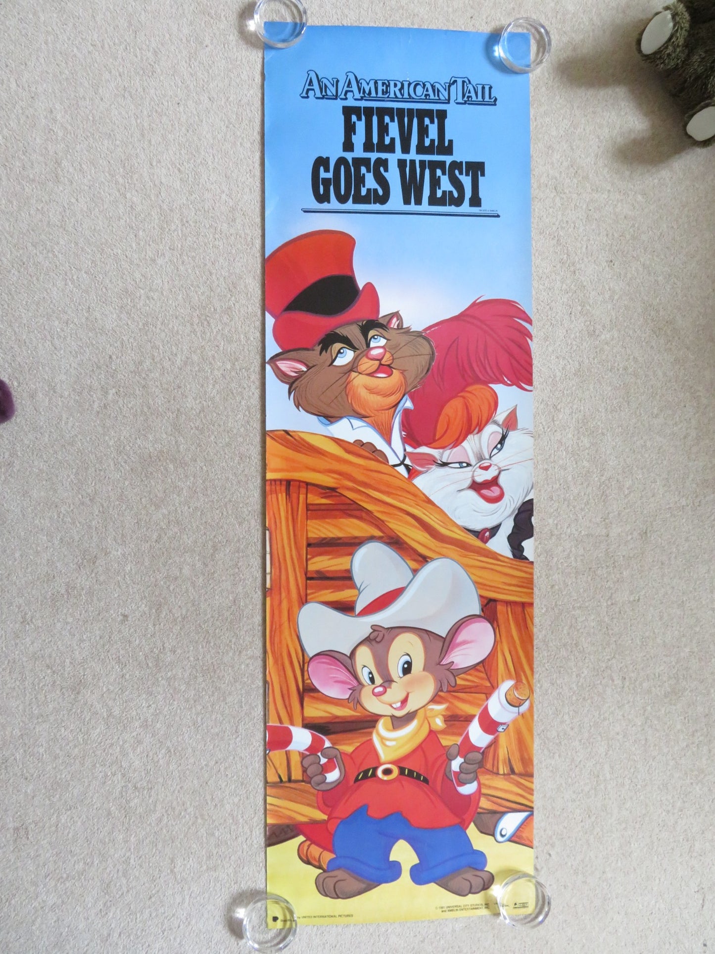 AN AMERICAN TAIL: FIEVAL GOES WEST - B DOOR PANEL POSTER ROLLED P. GLASSER 1991